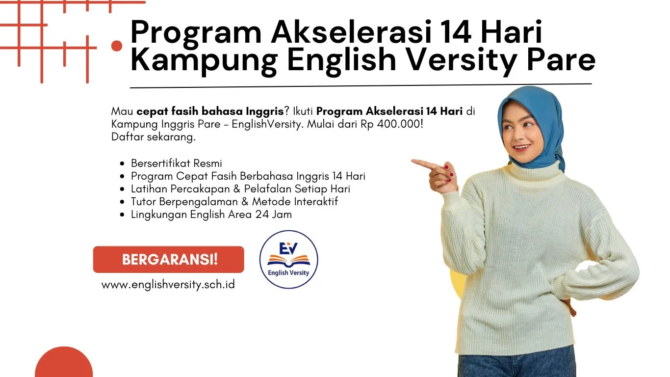 Pelajar mengikuti program akselerasi 14 hari di Kampung Inggris Pare, sedang praktik berbicara dengan tutor di ruang kelas yang dinamis