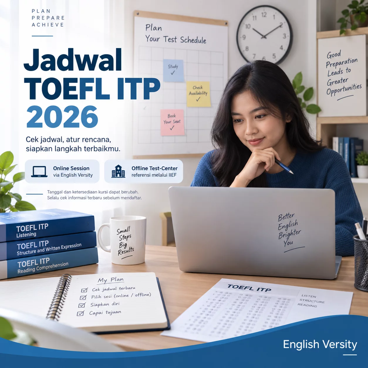 Jadwal TOEFL ITP 2026 Terbaru dan Cara Memilihnya